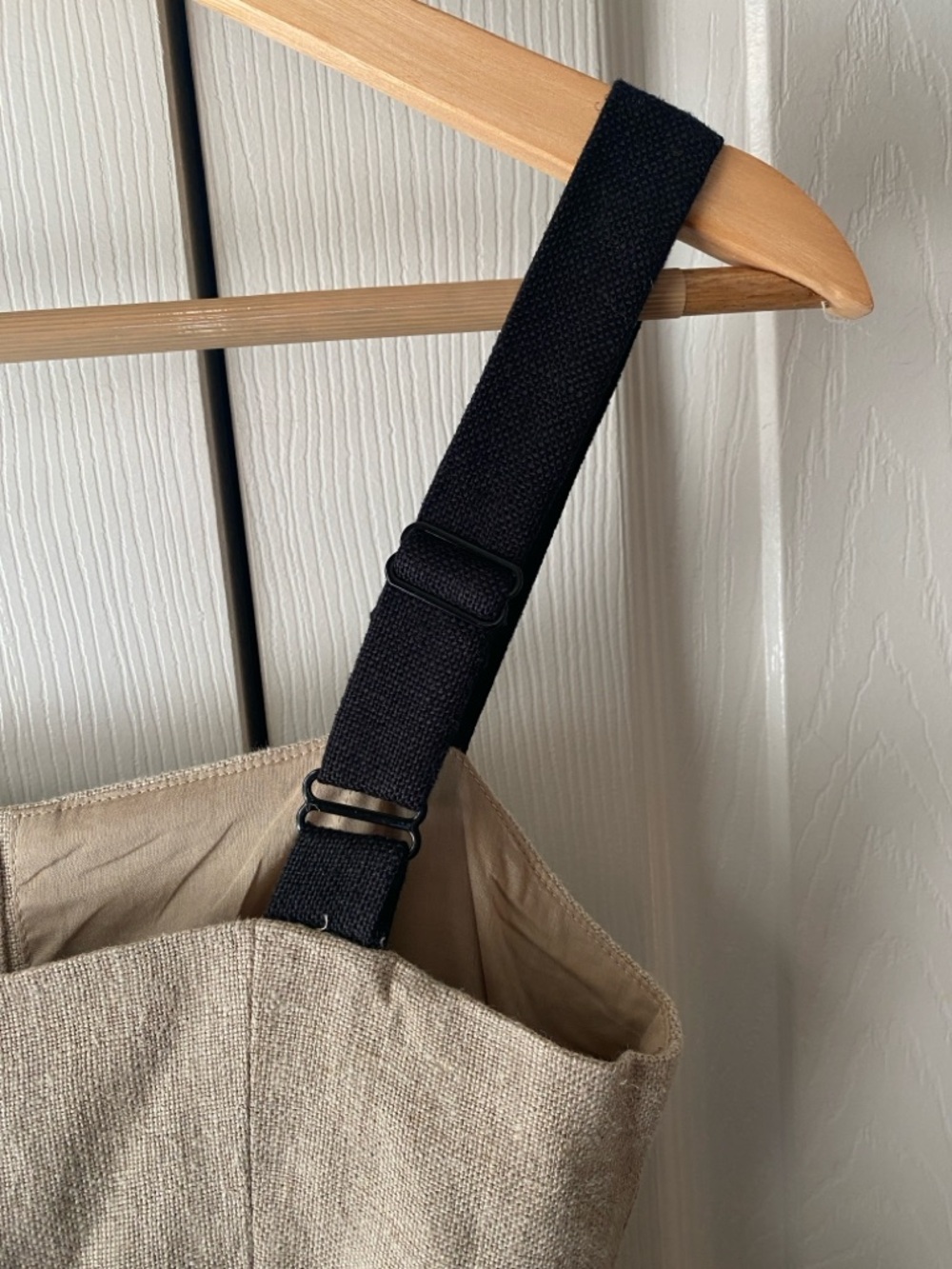 STAUD Lampone Beige 100% Linen Wide-Leg Cropped Jumpsuit with Black Trim 0 - Picture 10 of 15